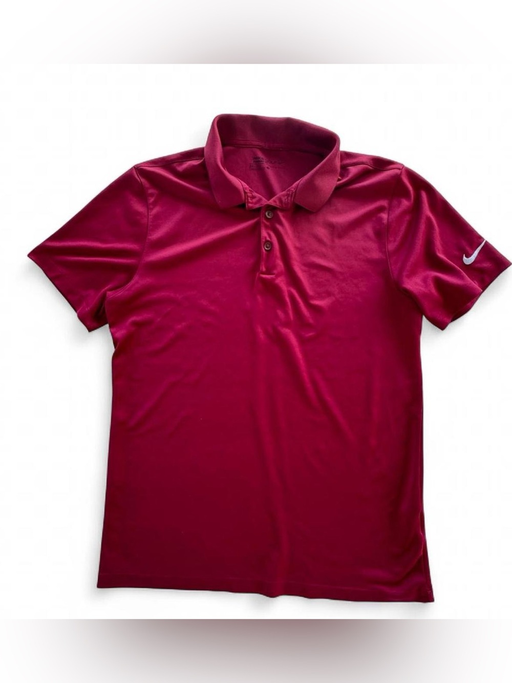 Nike Golf Dri-FIT Red Polo Shirt Swoosh Logo Performance Polo Men's Small